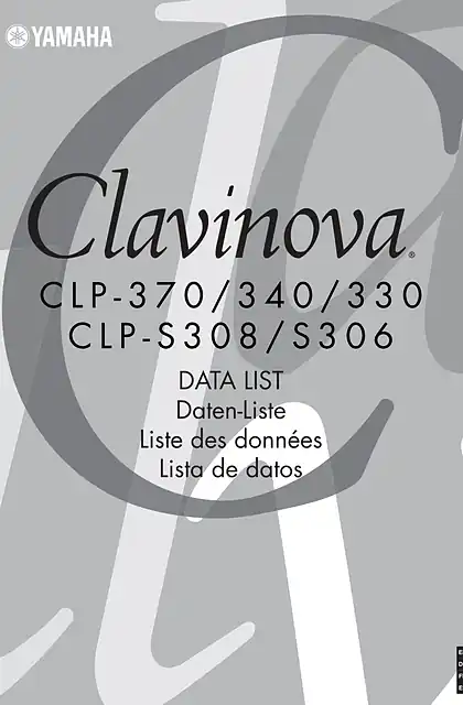 yamaha雅马哈CLP-370_340_330_S308_S306 Data List